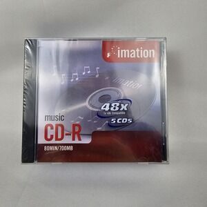 Imation CD-R Music Blank CDs 80 Min 700MB 5 Pack H3